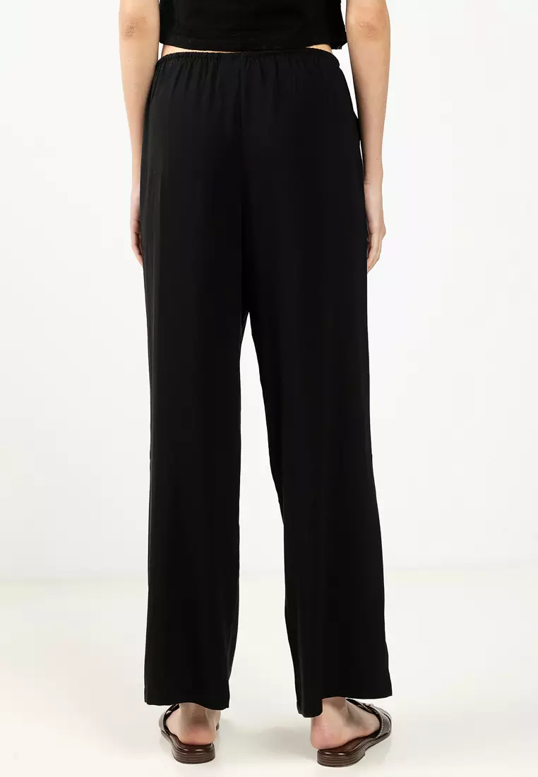 Normal Waist Wide Woven Pants