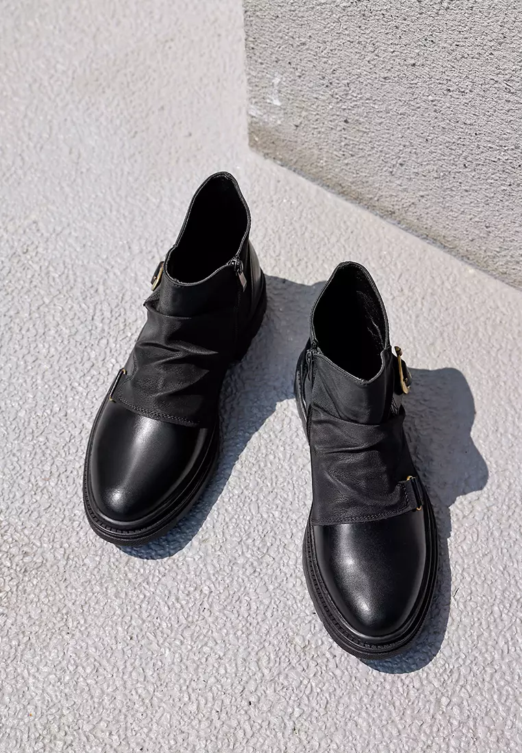Platform Side Zipper Utility Boots KB26M01