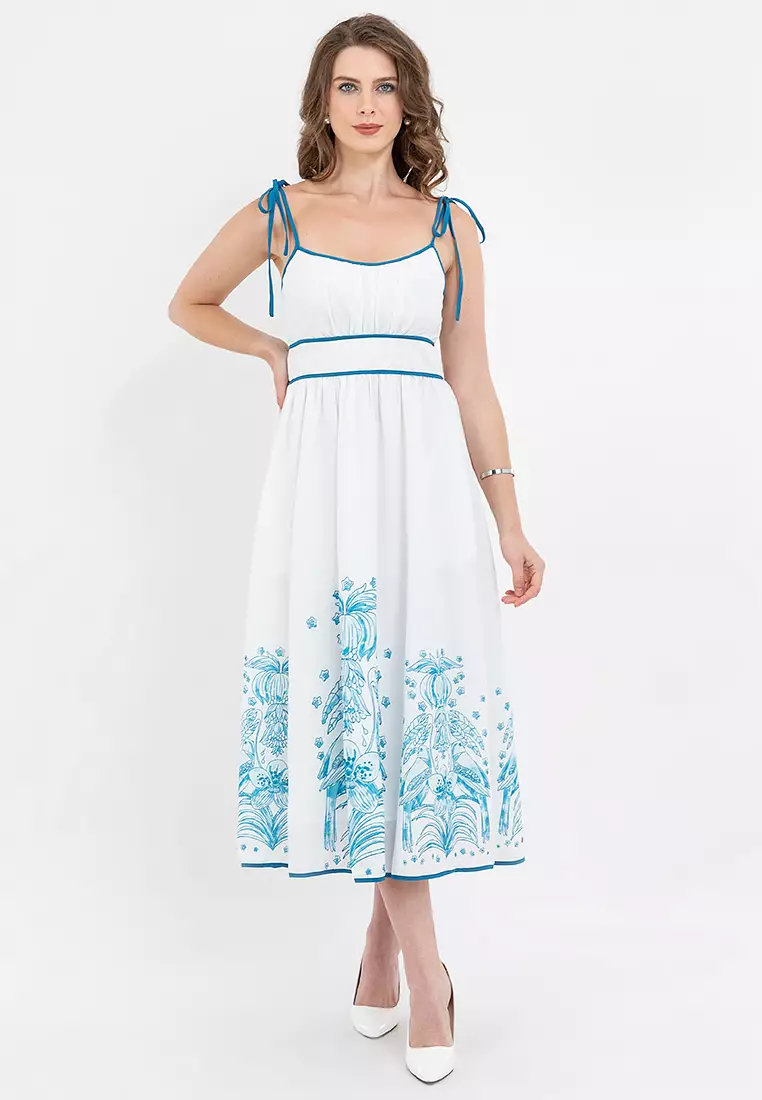 DHANVI Piping Smocked Filipiniana Dress