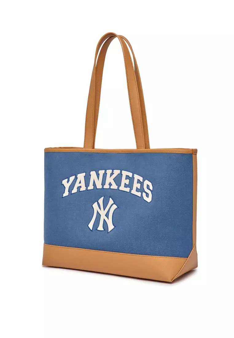 MLB BASIC LETTERING CANVAS L-TOTE BAG NEW YORK YANKEES 2025