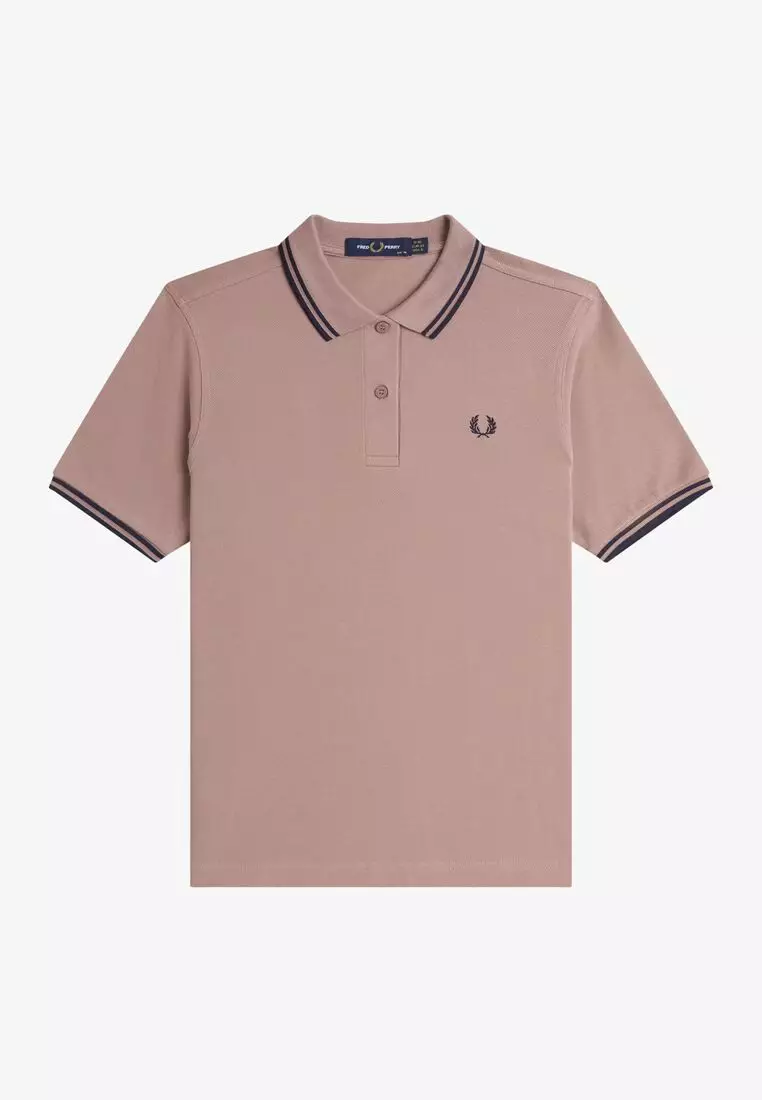 Fred Perry G3600 Twin Tipped Fred Perry Shirt (Dark Pink / Navy / Navy)