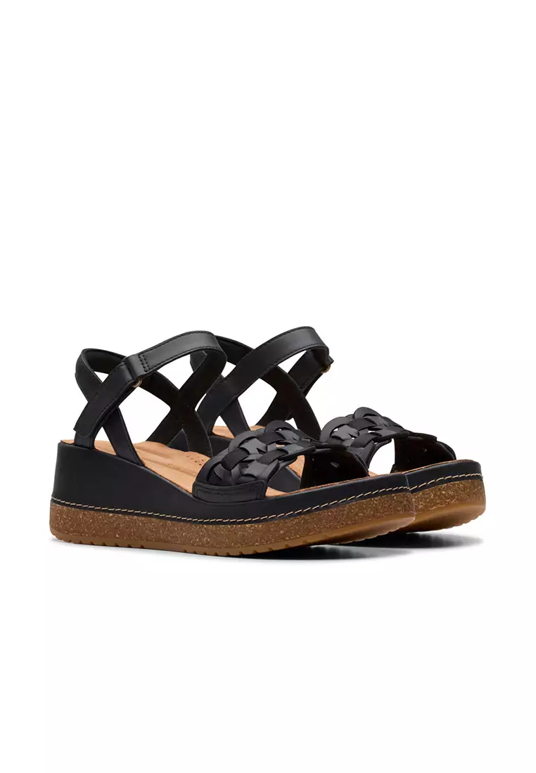 Buy CLARKS Womens Kassanda Bar Heeled Sandals Black Leather 2025