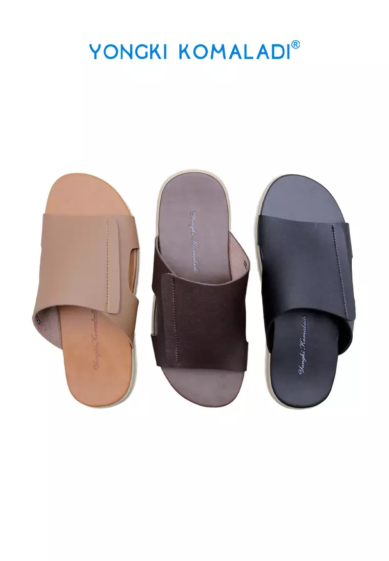 [ ORIGINAL ] YONGKI KOMALADI SANDAL PRIA FLAT OL-ECC445-21 MOCCA
