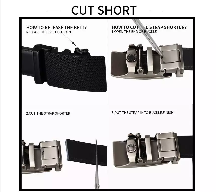 Cowather Ikat pinggang Pria Kulit Sapi Asli CZ070 - BLACK