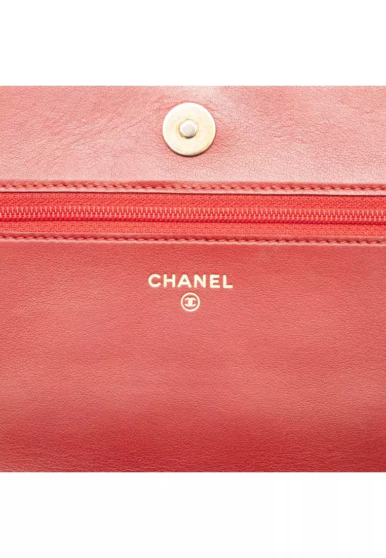 Pre-Loved Chanel Quilted Caviar Boy Wallet On Chain
