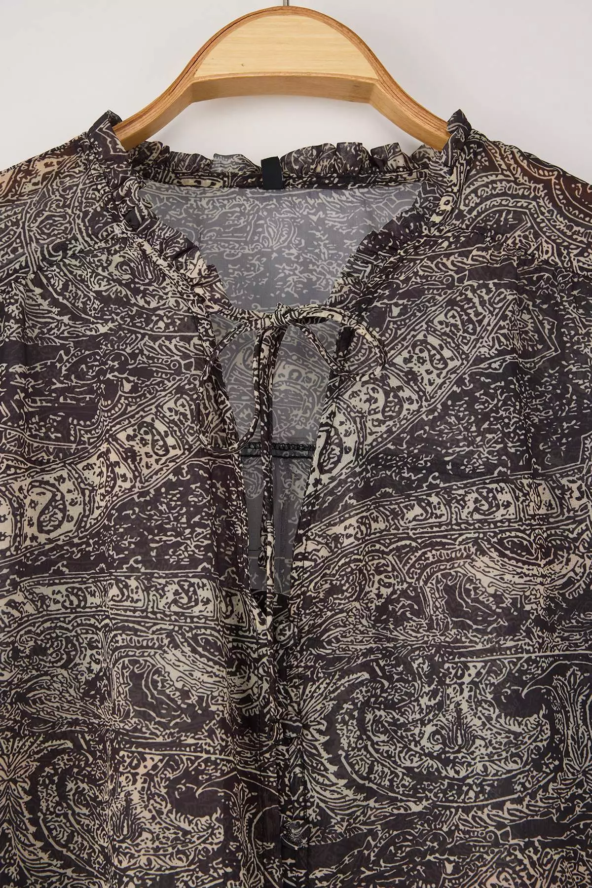 Multicolored Shawl Pattern Chiffon Woven Plus Size Blouse Tbbaw26Af00038