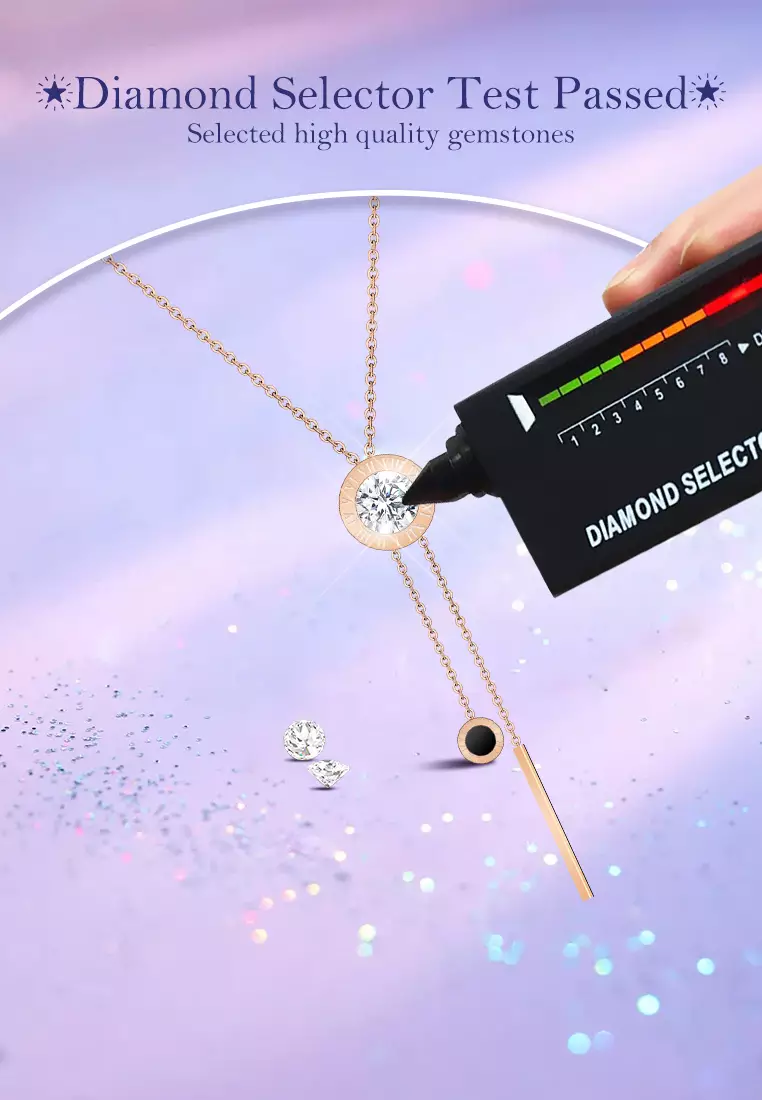 Kalung Wanita Korea Elegan Titanium Original Zircon 5A Perhiasan Kalung Cewek Anti Pudar