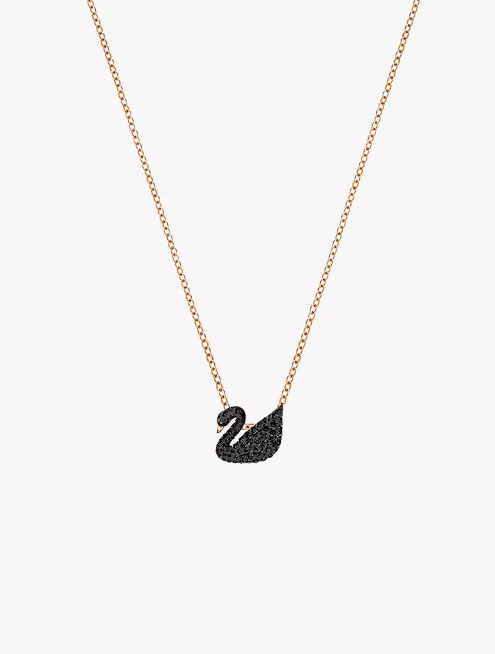 Swarovski iconic swan pendant black clearance