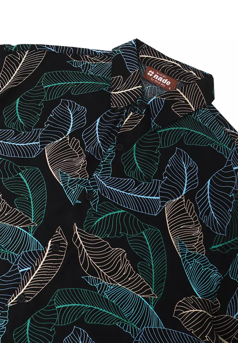 NTA91 Kemeja MKM Men Basic Daun Hitam