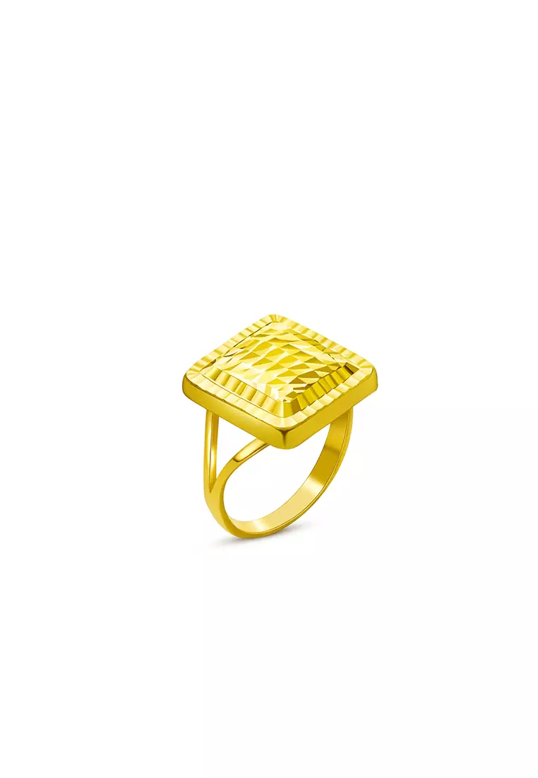 MJ Jewellery 375/9K Gold Biscuit Ring C79