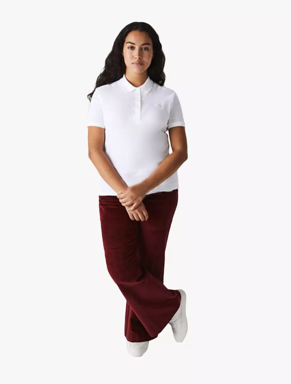Women's Lacoste Slim fit Stretch Cotton Piqué Polo Shirt - White