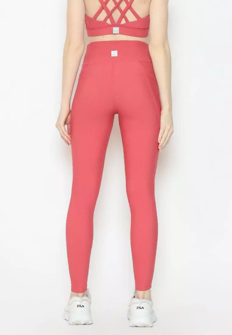 Fitwear - Legging Olahraga Wanita GALGADOT [LEGG RIBB] - PINK PUNCH