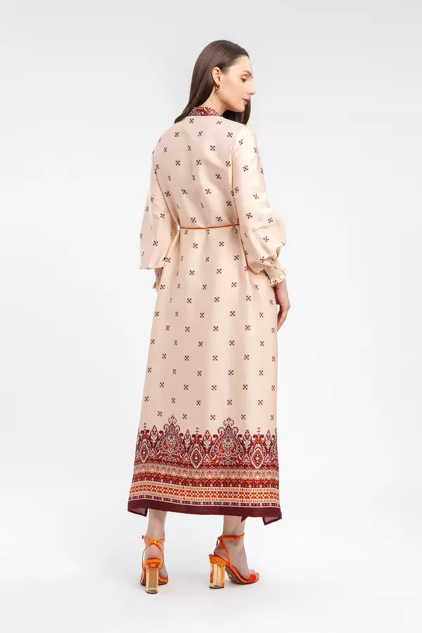 MINIMAL - Salma - Gamis Motif Etnik - Pink Light Colour Pink_Light