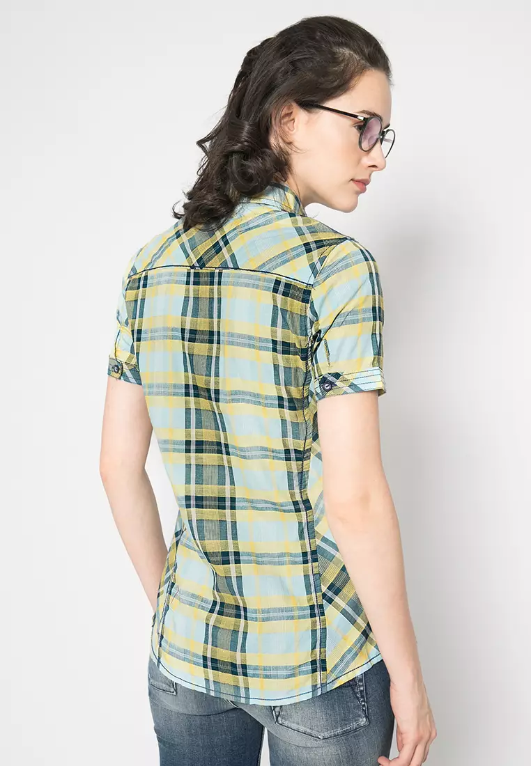 LGS - Kemeja Wanita - Motif Kotak - Hijau - LSH.380.S1103.379.C
