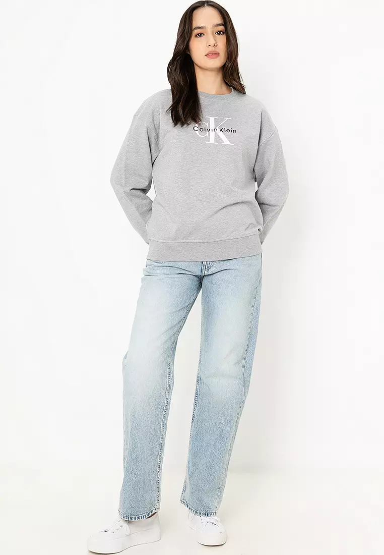 Monologo French Terry Relaxed Crew Sweatshirt - Calvin Klein Jeans