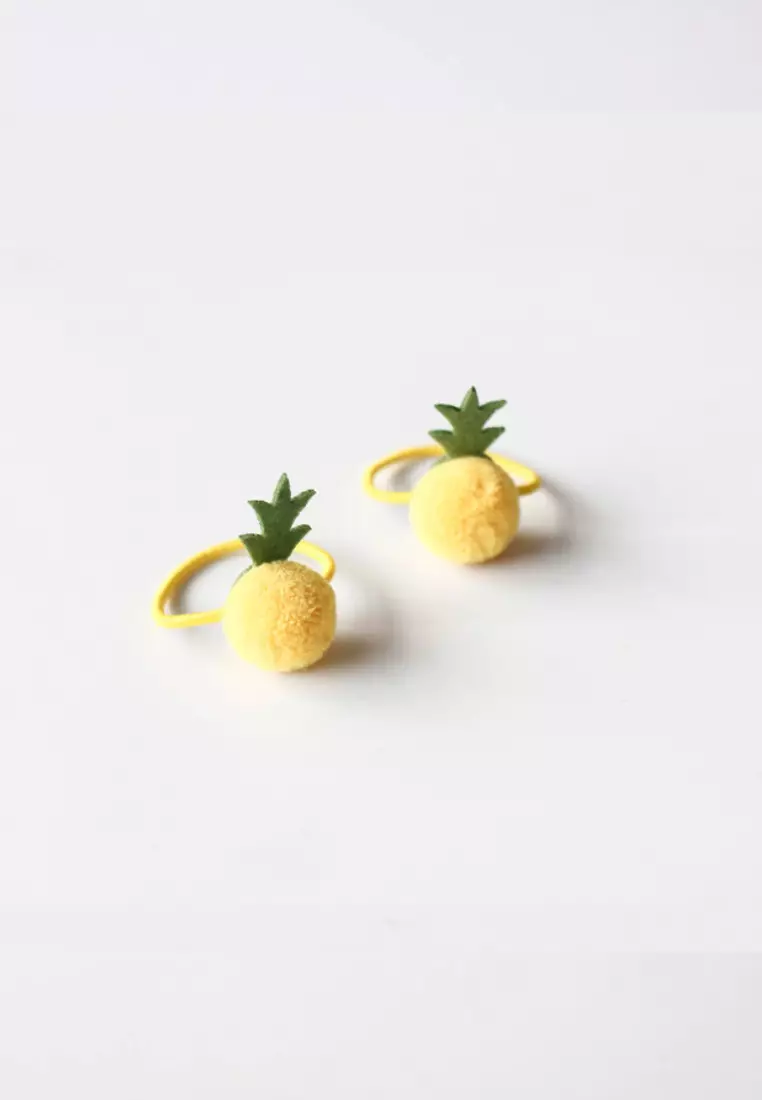 Kings Collection Child Peach & Pineapple Rubber Band Hair Tie