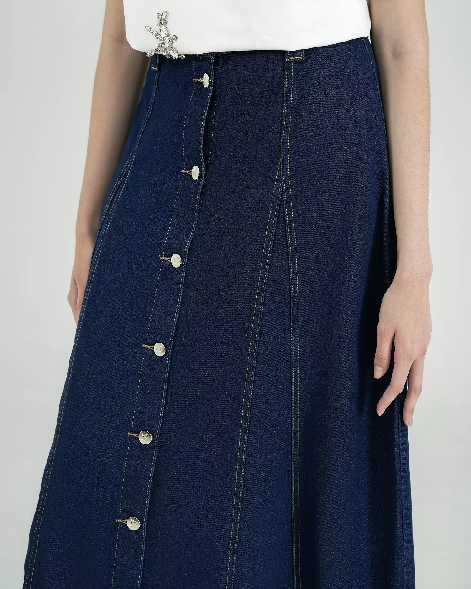 Geulis.id DEIA DENIM SKIRT - Darkdenim