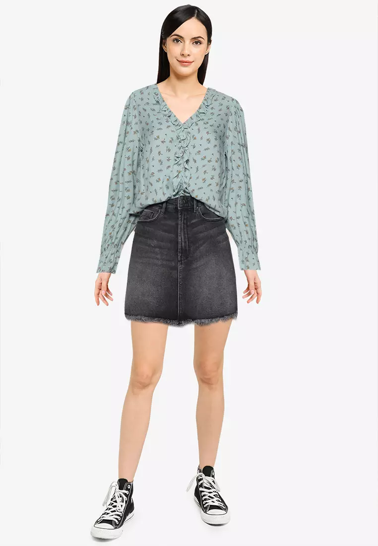 Flounced Front Blouse