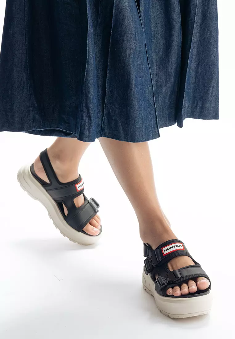 ★HUNTER★ WOMEN City Level Neo Leather Buckle Sandals Festi Buy Hunter Boots UNISEX CITY REBEL NEO LEATHER BUCKLE