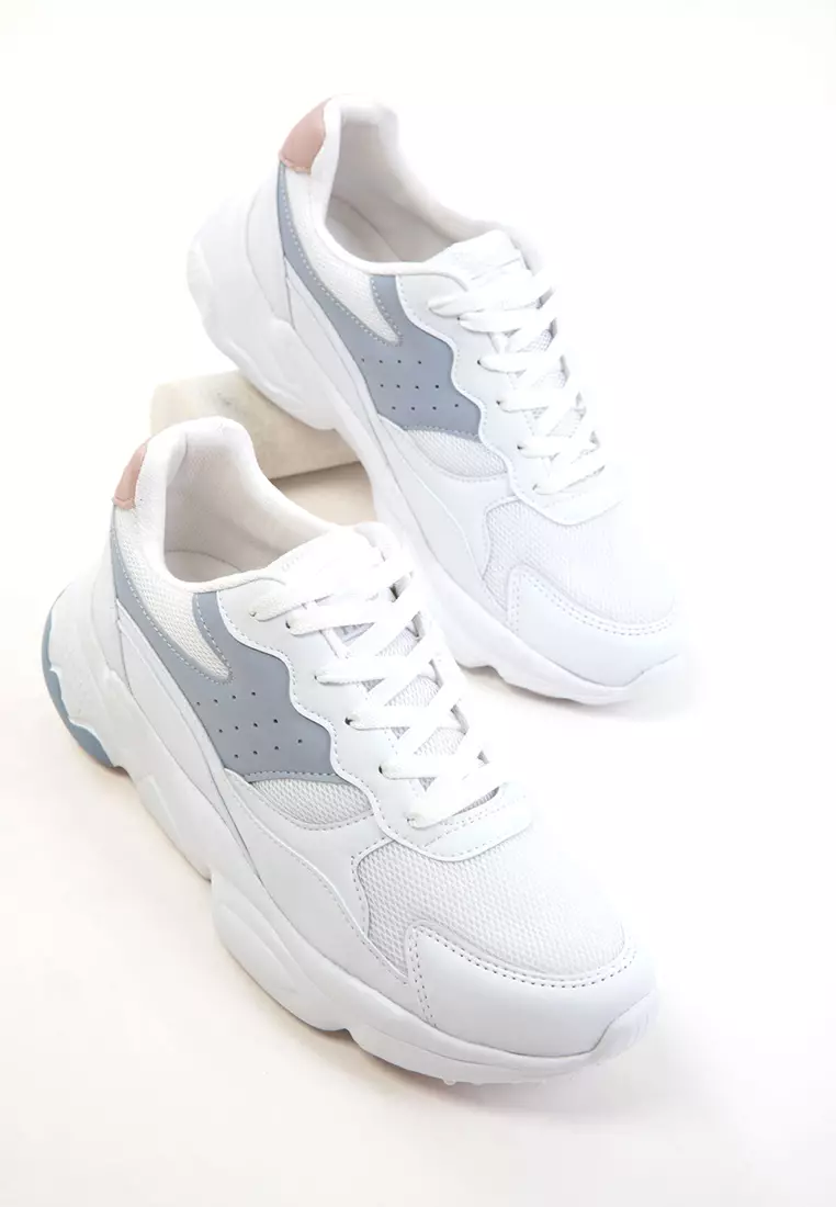 White-Powder-Blue Women's Sneaker 20592