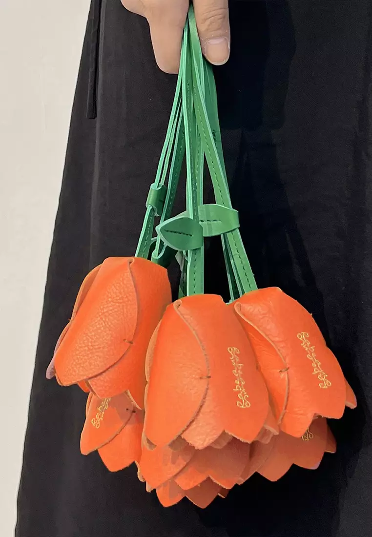 [Online Exclusive] Flower Key-ring Bag Charm - Orange