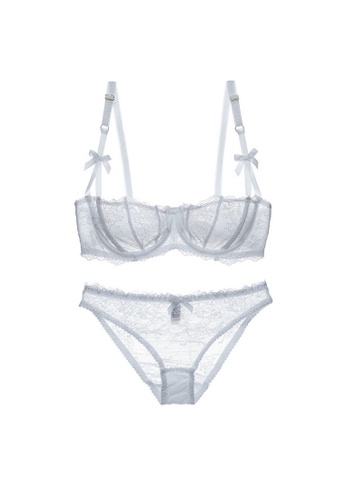 W.Excellence white Premium White Lace Lingerie Set (Bra and Underwear) 3FF60USD8698ABGS_1
