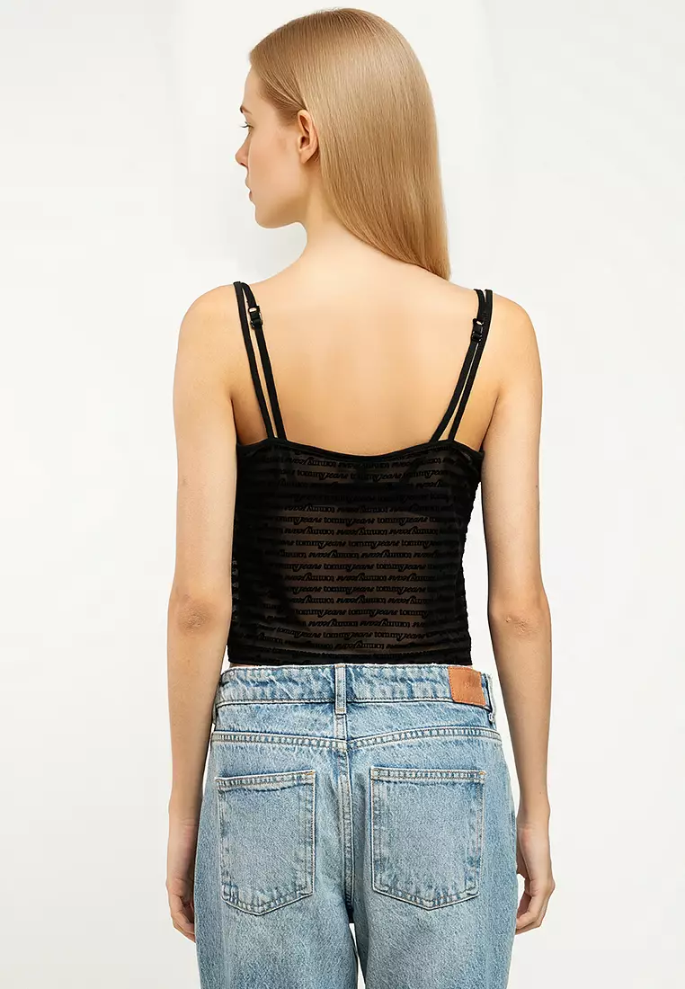 Slim Script Mesh Top - Tommy Jeans