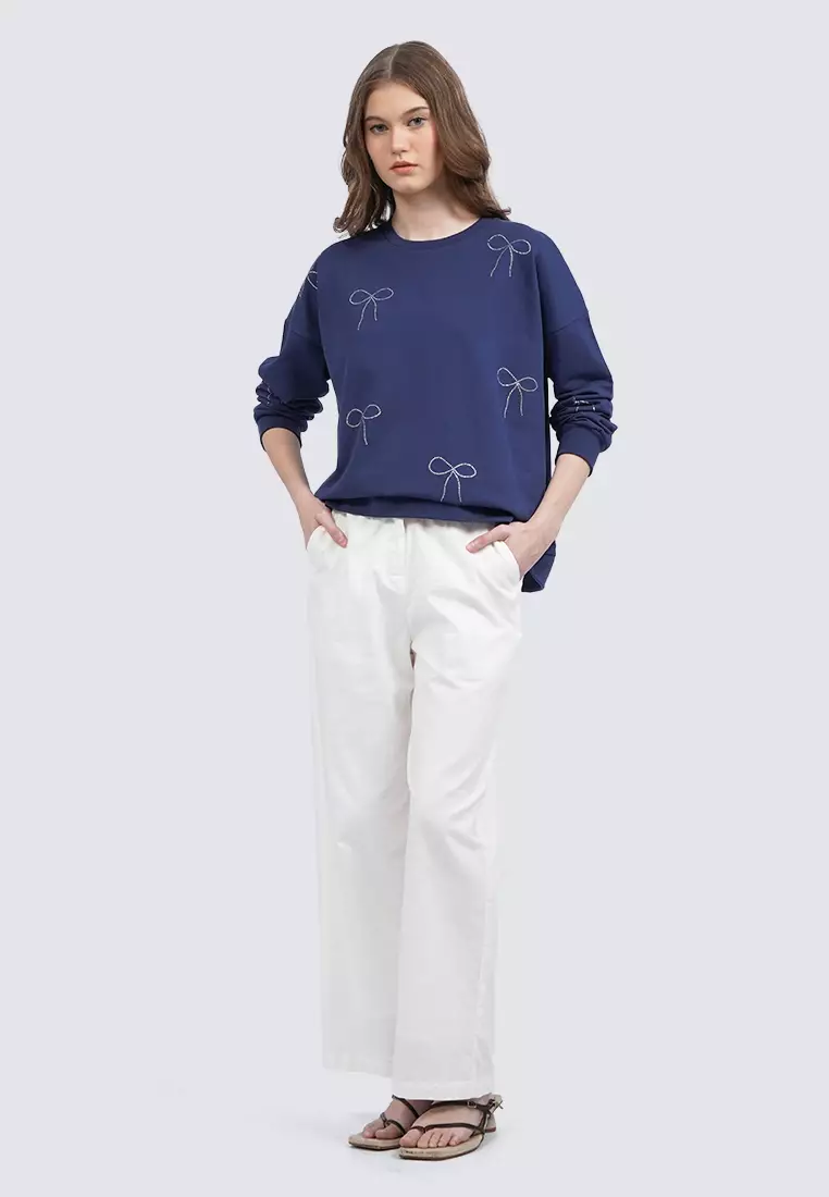 Oversized Long Sleeve Sweater NAVY