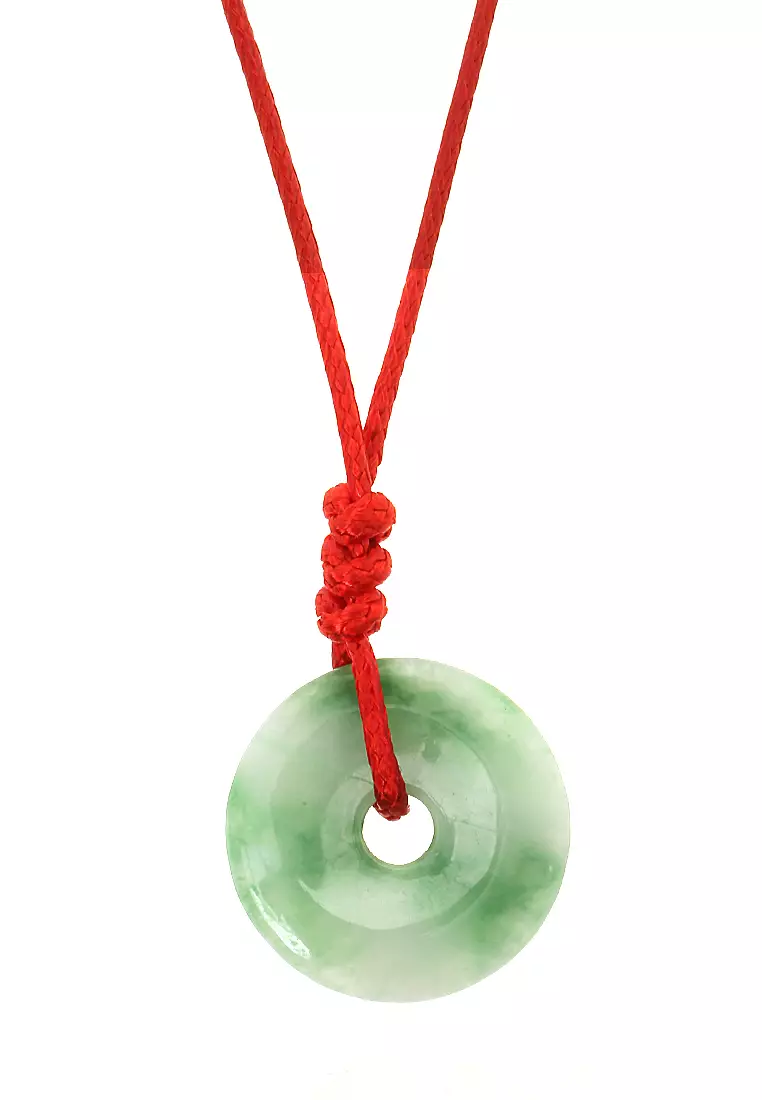 Bembs Necklace Aksesoris Pria Motif Jade Material Giok ORIGINAL - Green Red