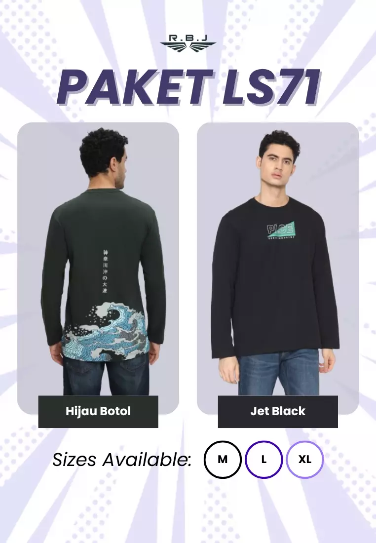 Buy 1 Get 1 T-Shirt Cotton Combed Lengan Panjang