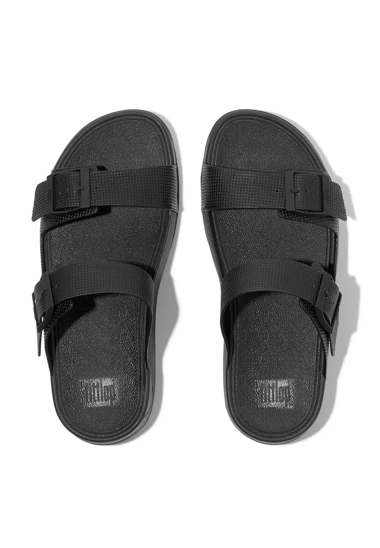Gogh Moc Mens Buckle Embossed Leather Slides