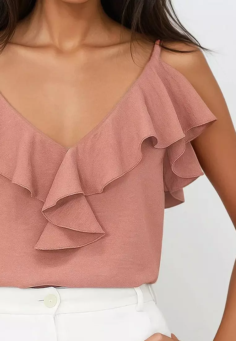 Cotton Ruffle Cami Top