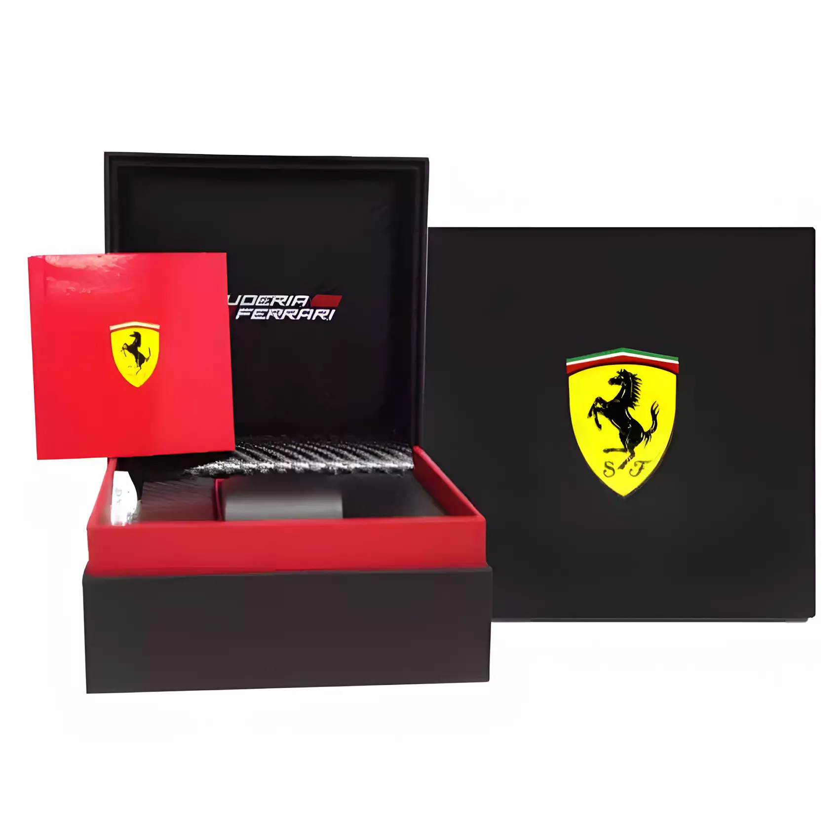 Scuderia Ferrari - Jam Tangan Quartz Analog Pria - Gun Metal Case - Black Leather Strap - 0830207
