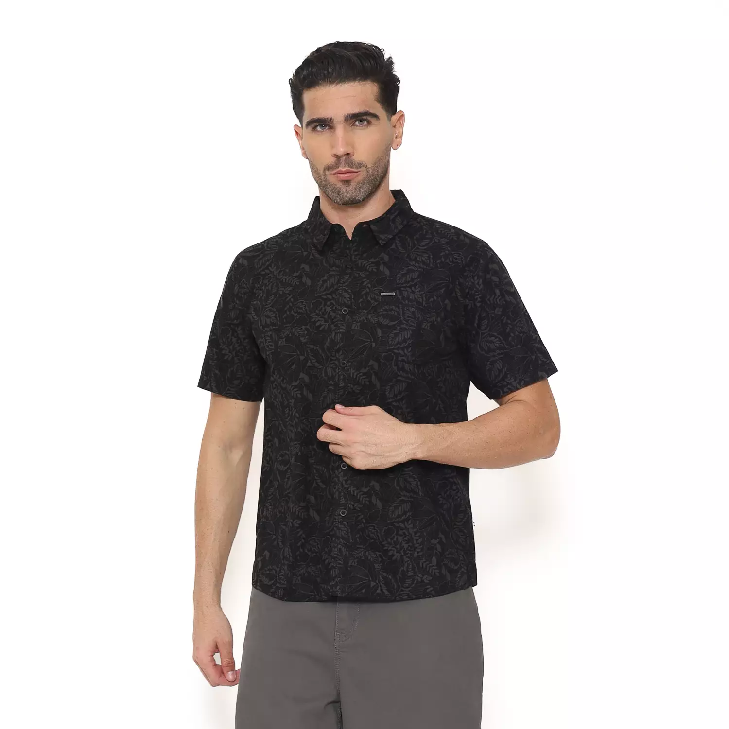 Spyderbilt Kemeja Lengan Pendek Stripetolly Men Shirt Black Planet Surf