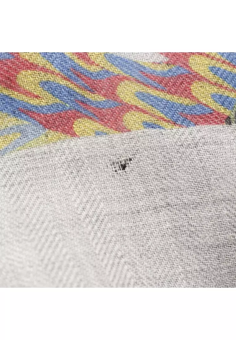 Pre-Loved Hermès carres 90 MARBLE EX-LIBRIS scarf cashmere silk gray multicolor Kyoto Marble