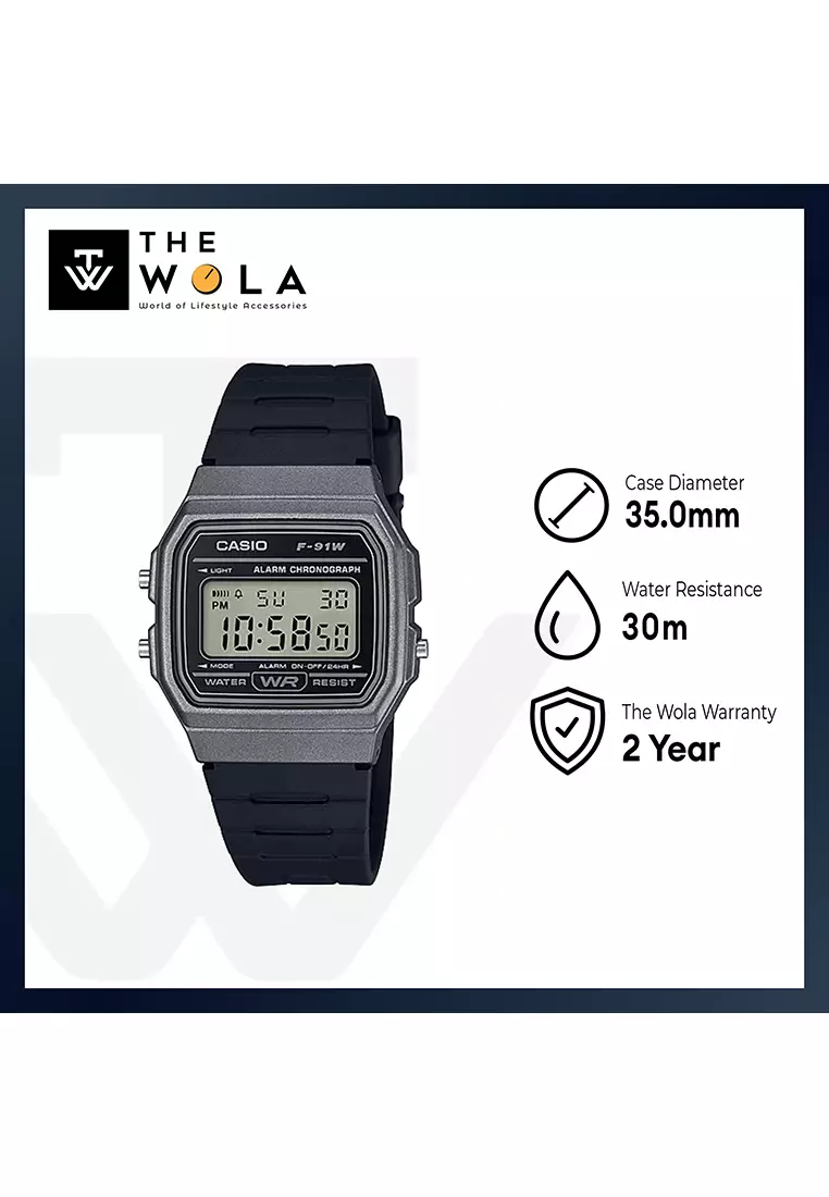 Men's Digital Watch F-91WM-1B Black Resin Band