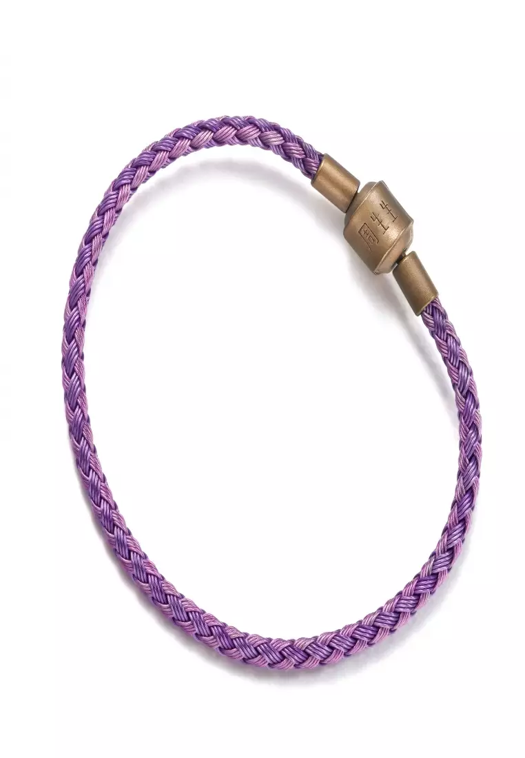 Stainless Steel Charm Bracelet for Women Purple x Light Purple 3mm