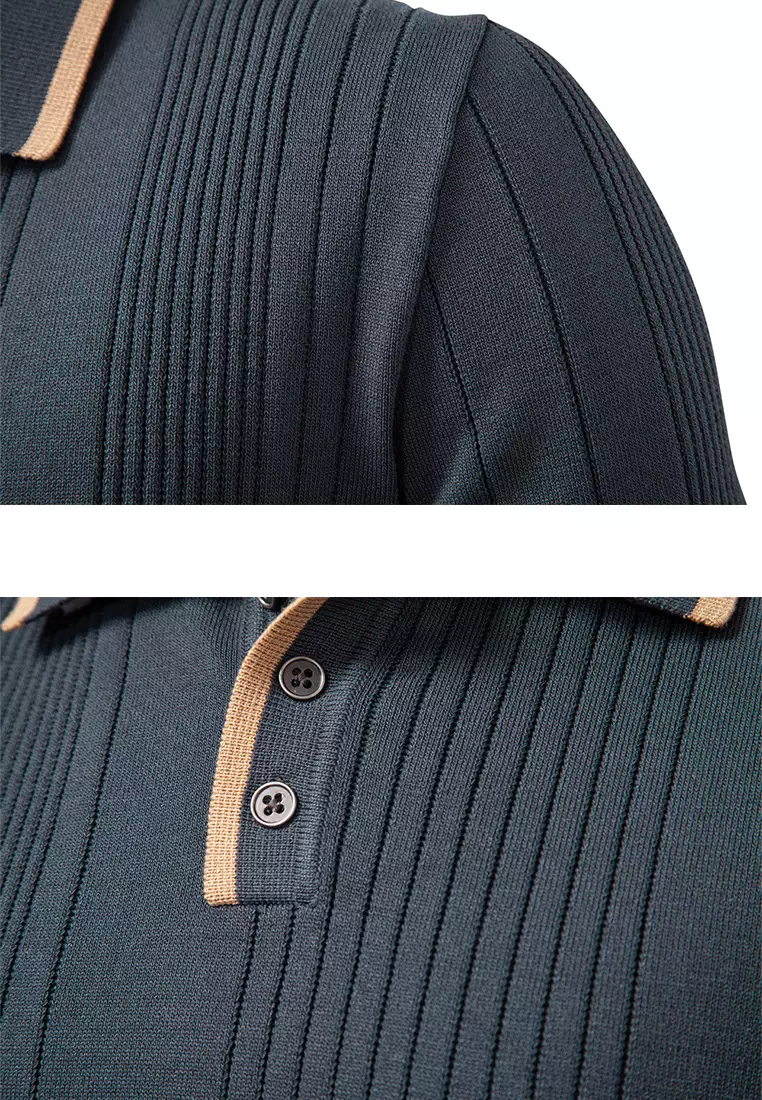 Slim Knit Polo Shirt AX-PSD6119