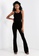 TOPSHOP black Stretchy Cord Flared Trousers ED605AA3DC988BGS_3