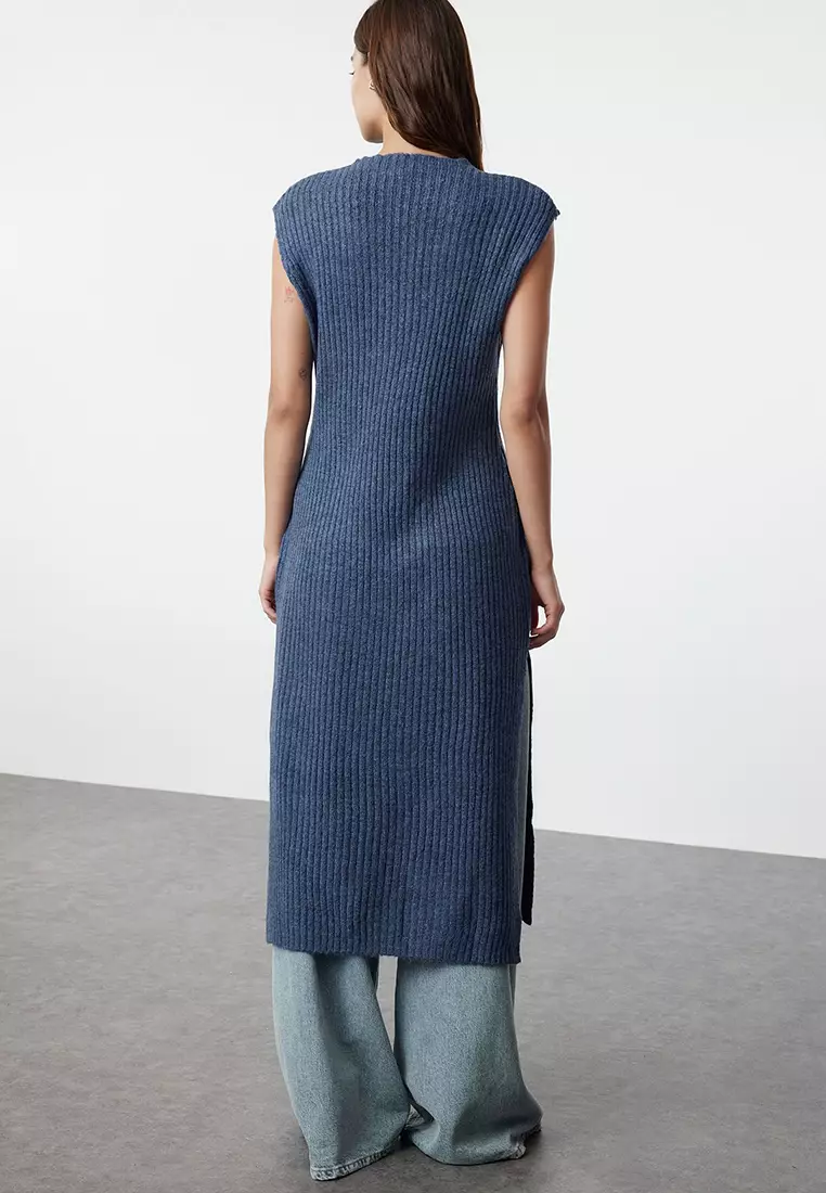 Buy Trendyol Sleeveless Slit Longline Sweater 2025 Online ZALORA