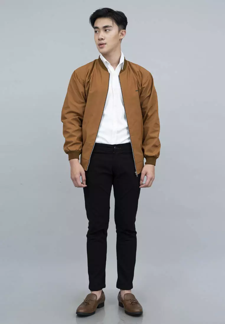 Houseofcuff Jaket Bomber Polos Windbreaker Cokelat