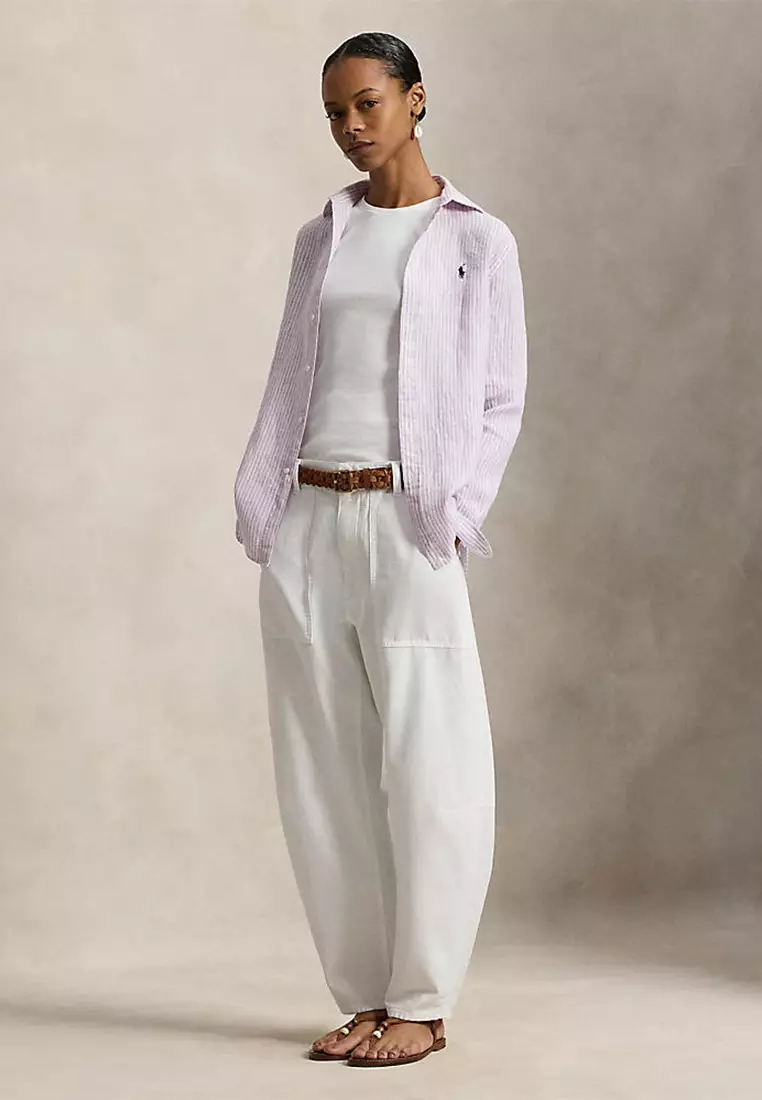 Classic Fit Striped Linen Shirt