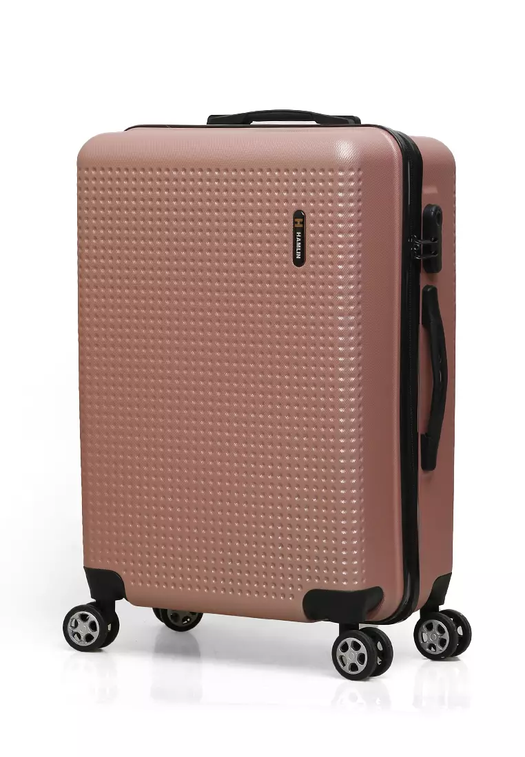 Isvara Tas Koper Hardcase One Set Unisex Large Compartment Suitcase Code Lock System Material ABS+PVC Coated ORIGINAL - Rose Gold