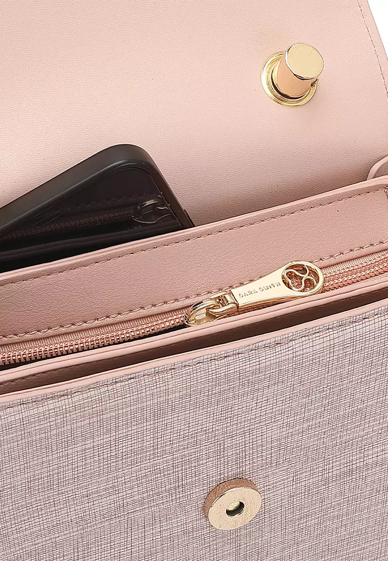 Women's Top Handle Bag / Sling Bag / Crossbody Bag / Shoulder Bag (Tas Tangan / Tas Selempang / Tas Bahu) - Merah Jambu