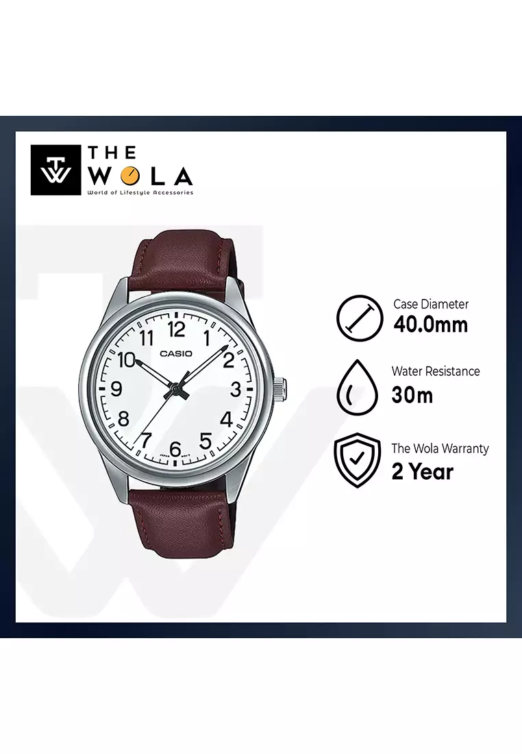 Men's Analog Watch MTP-V005L-7B4 Brown Leather Watch