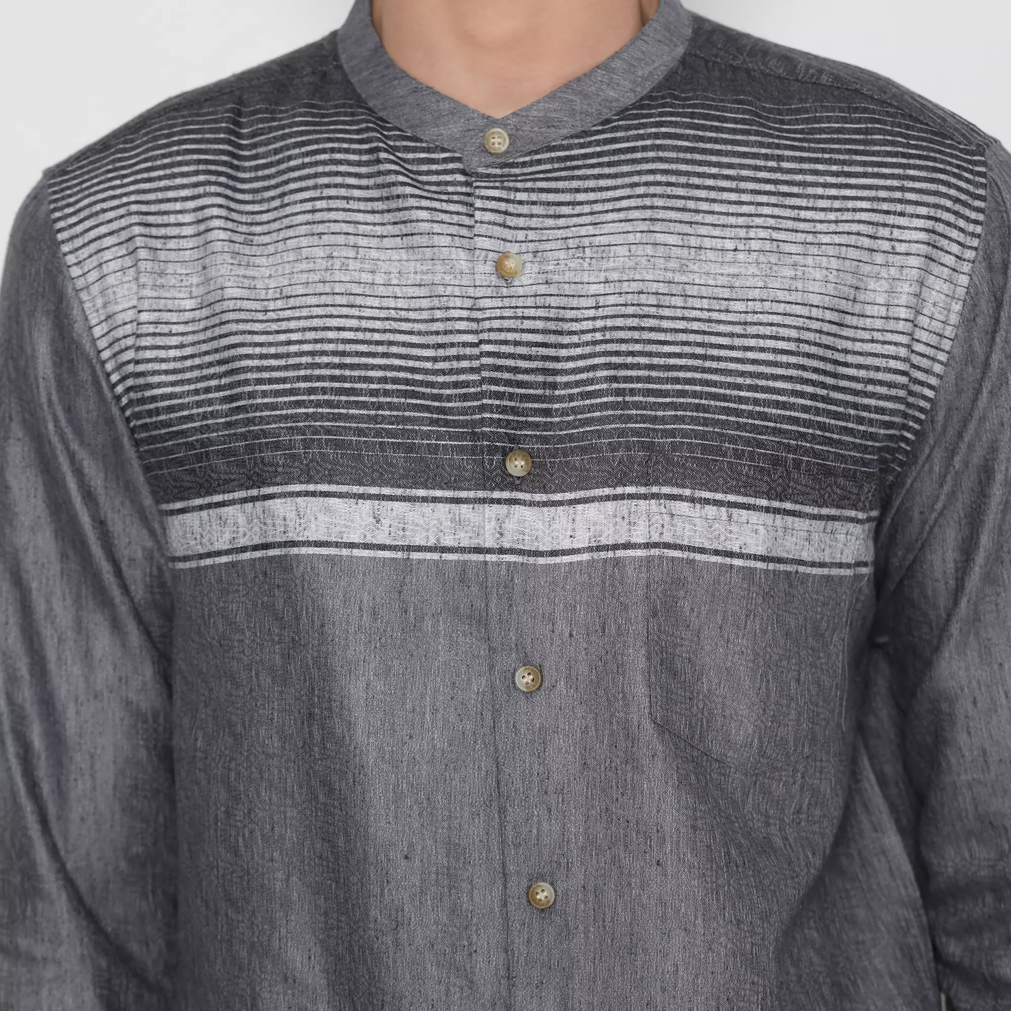 Platini Kemeja Pria Koko Shanghai Lengan Panjang Katun Hitam 961294