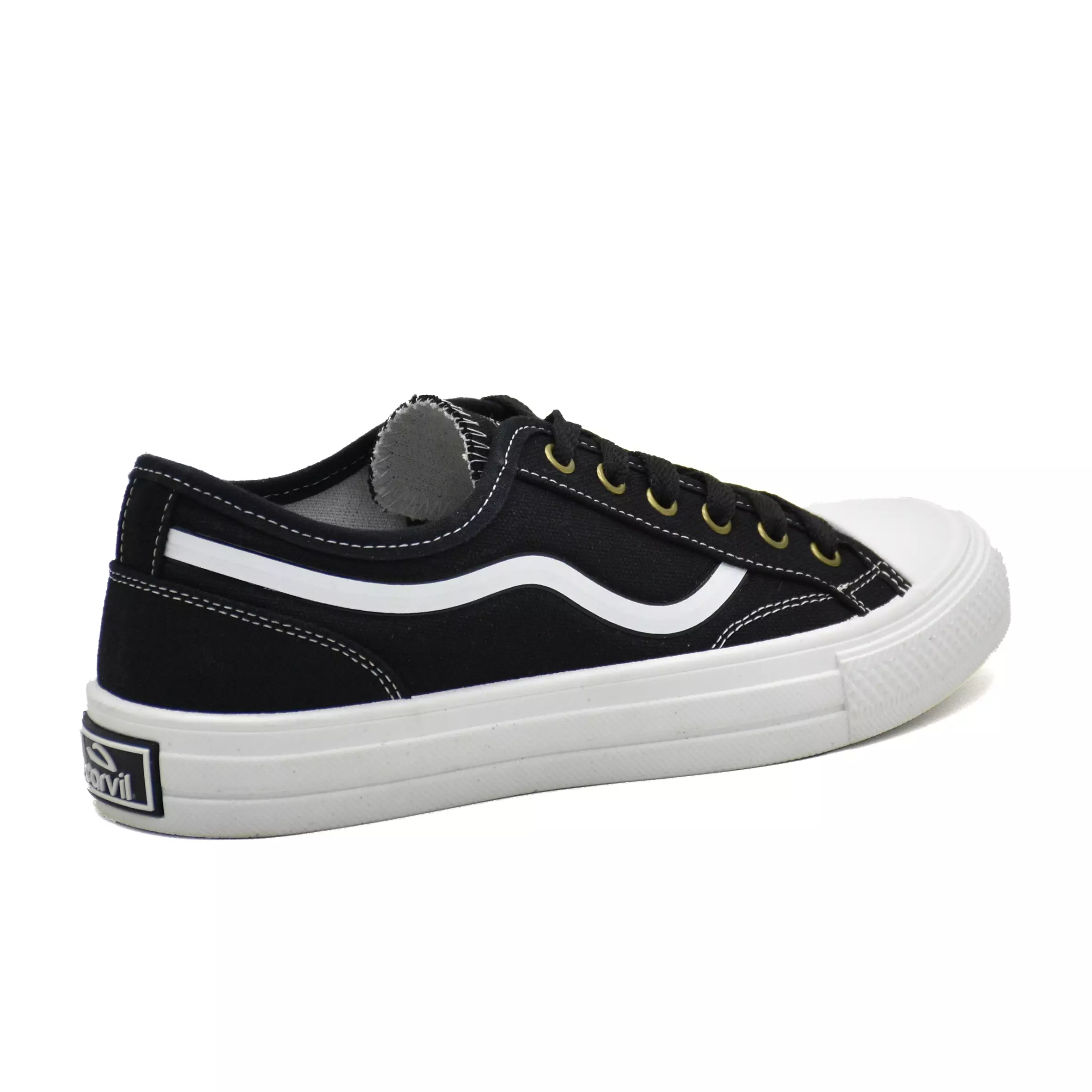 Carvil Sepatu Pria Brizo Low Black/White