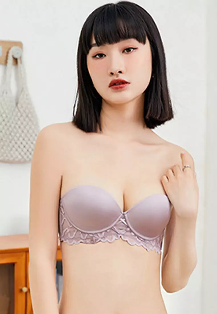 LMZ2420P Lady Sexy Bra and Panty Lingerie Set-Purple