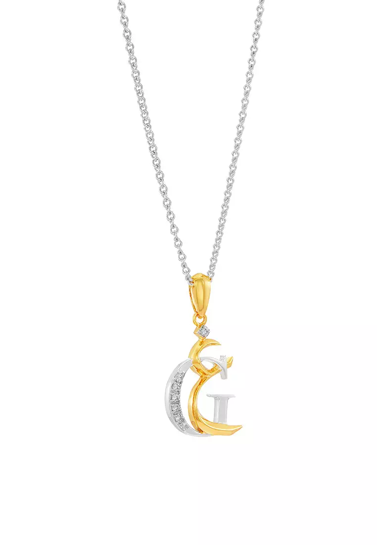 HABIB TULUS | Diamond Necklace in 375/9K Yellow and White Gold (Alphabet) 560710724(G-QAIN)-WG