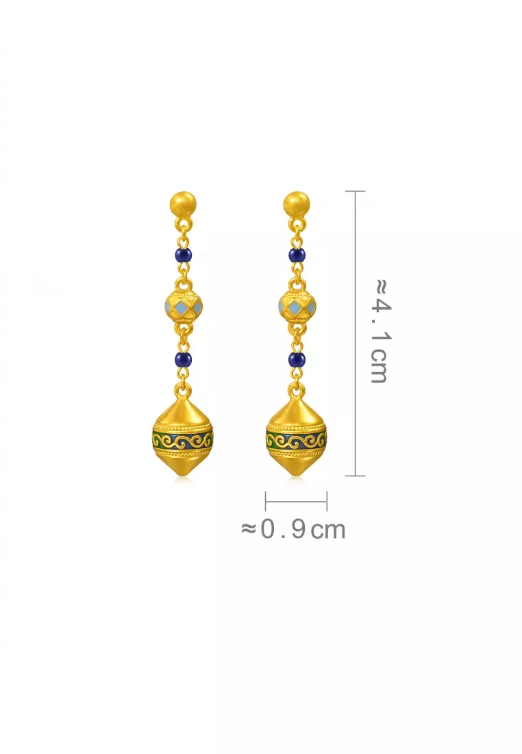 999 Gold Cultural Blessings  Earrings for Women 95614E